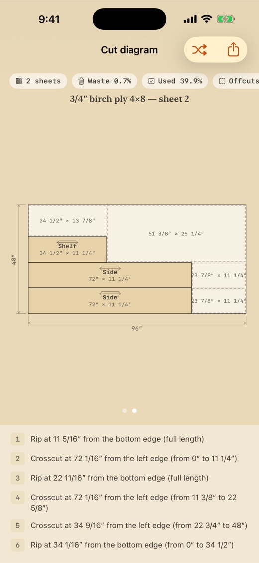 Boardcut for iPhone — home screen