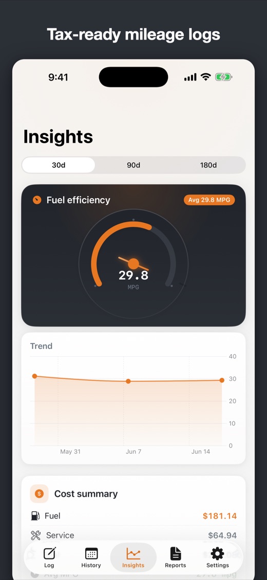 MotorLog for iPhone — logging