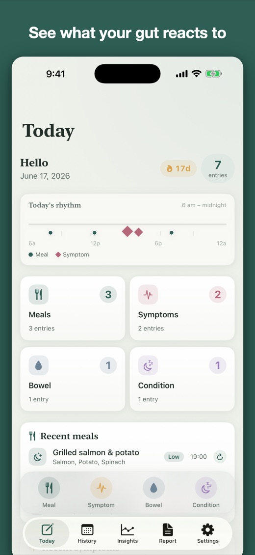 Settura for iPhone — home screen