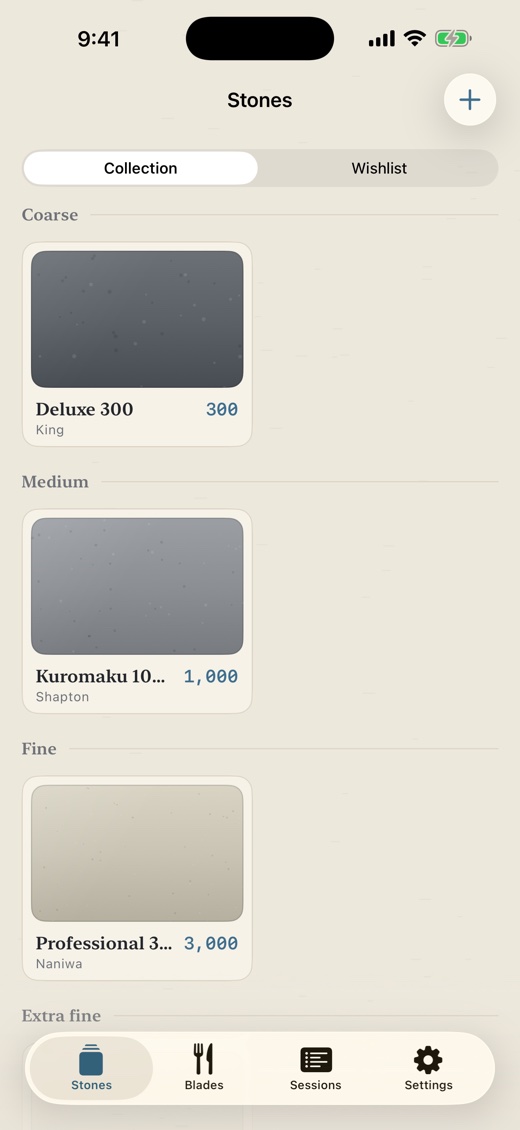 Whetlog for iPhone — home screen